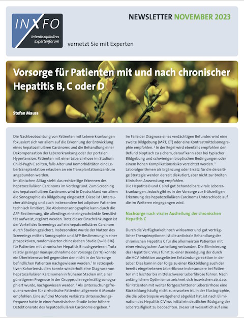 Vorsorge nach chron. Hep B, C oder D